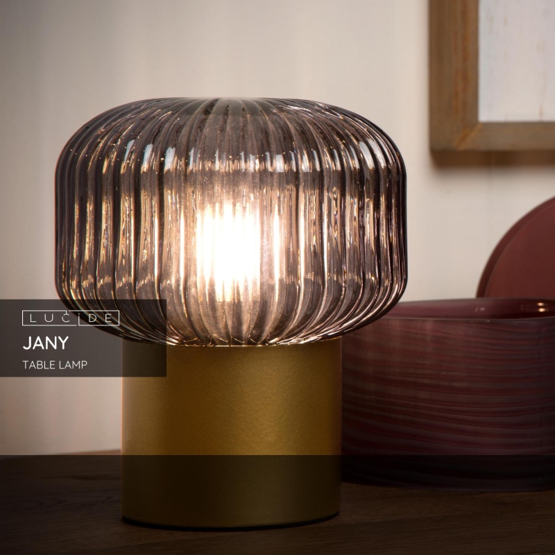 Lucide JANY - Stolná lampa - Ø 16 cm - 1xE14 - Matt Gold / Mosadz